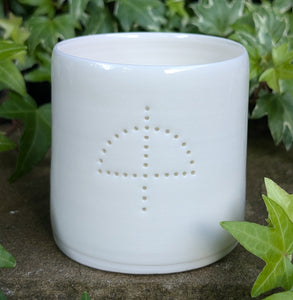 Wheel of the Year Symbol mini porcelain tealight holder