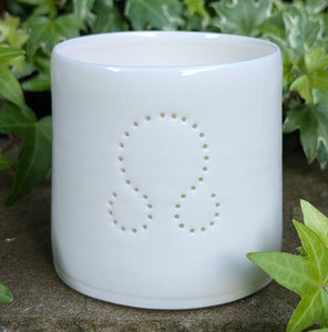 Wheel of the Year Symbol mini porcelain tealight holder