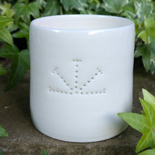 Load image into Gallery viewer, Wheel of the Year Symbol mini porcelain tealight holder
