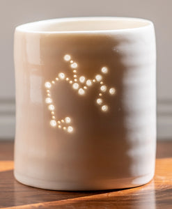 Sagittarius mini porcelain tealight holder