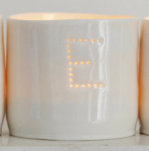 Load image into Gallery viewer, Letter mini porcelain tealight holders
