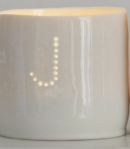 Letter mini porcelain tealight holders