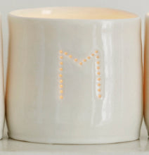 Load image into Gallery viewer, Letter mini porcelain tealight holders
