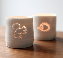 Load image into Gallery viewer, Squirrel mini porcelain tealight holder
