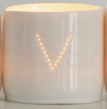 Load image into Gallery viewer, Letter mini porcelain tealight holders
