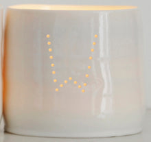 Load image into Gallery viewer, Letter mini porcelain tealight holders
