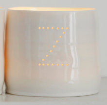 Load image into Gallery viewer, Letter mini porcelain tealight holders
